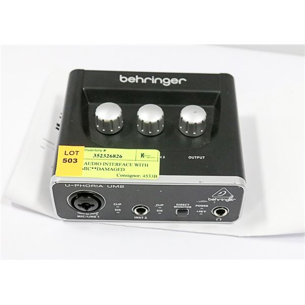2X2 USB AUDIO INTERFACE WITH XENYX MIC**DAMAGED