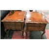 Image 1 : SET OF 2 ESTATE SOLID WOOD BROWN VINTAGE SIDE