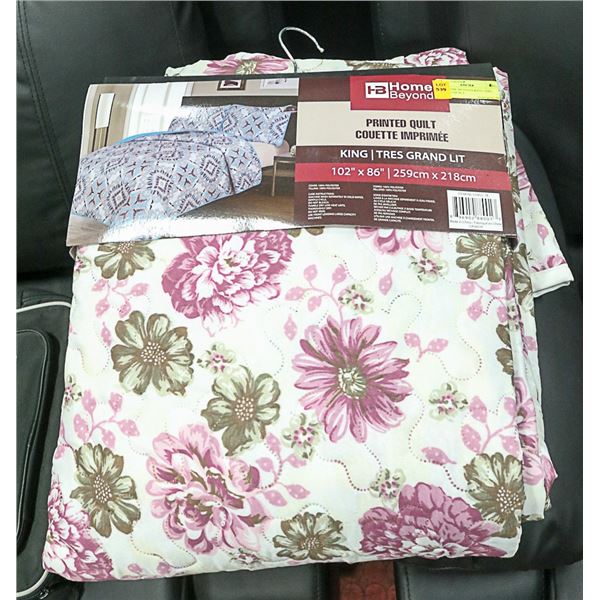 NEW HOME BEYOND KING SIZE PRINTED QUILT