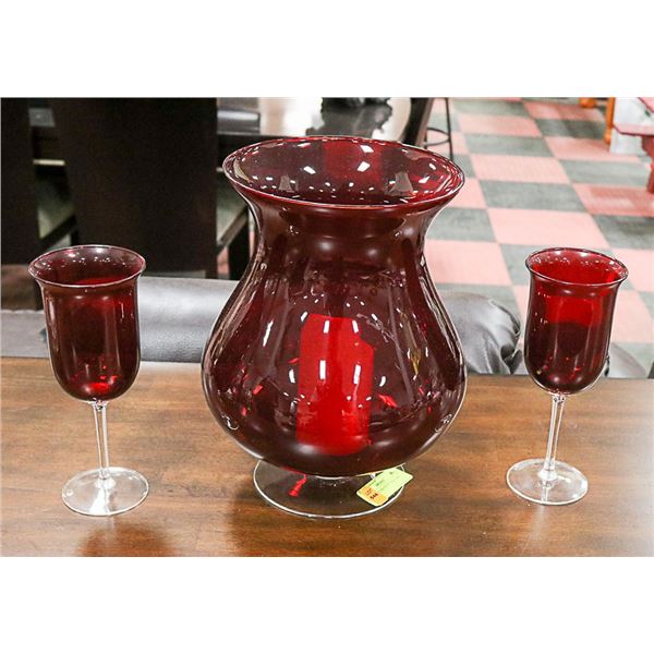 PARTYLITE BIG RUBY RED VASE