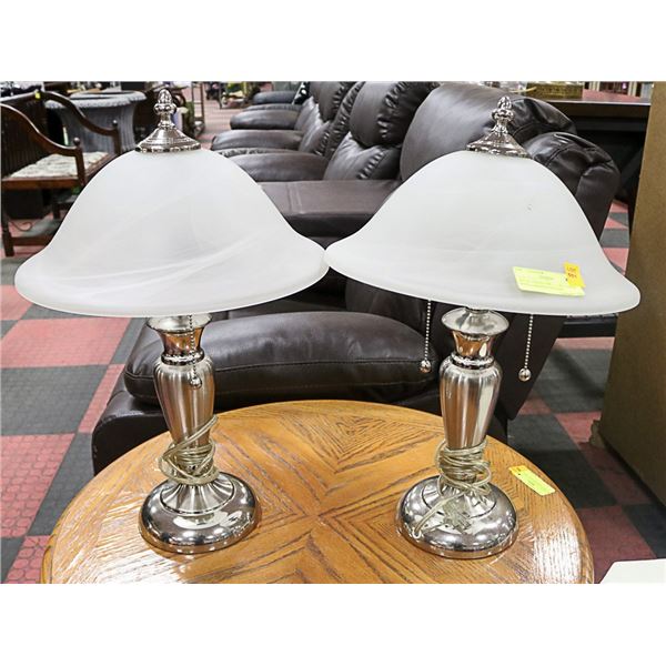 SET OF 2 BEDROOM LAMPS-COMES WITH ALIBASTER SHADES