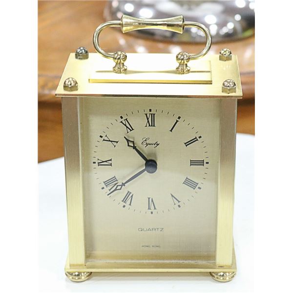 EQUITY QUARTZ GOLD TONE DESK CLOCK
