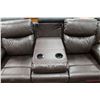 Image 5 : NEW BROWN LEATHERETTE RECLINING DROP DOWN CONSOLE