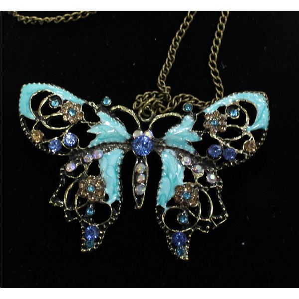 BUTTERFLY RHINESTONE NECKLACE