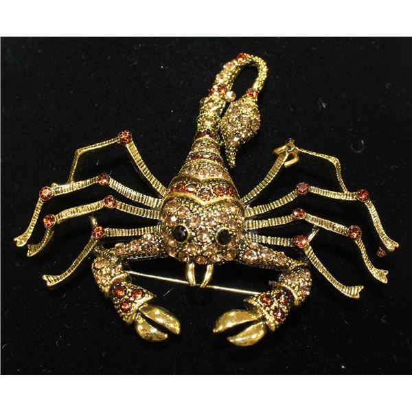 SCORPIAN RHINESTONE BROOCH