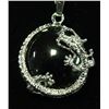 Image 2 : BLACK ONYZ STONE WRAPPED WITH DRAGON NECKLACE 925