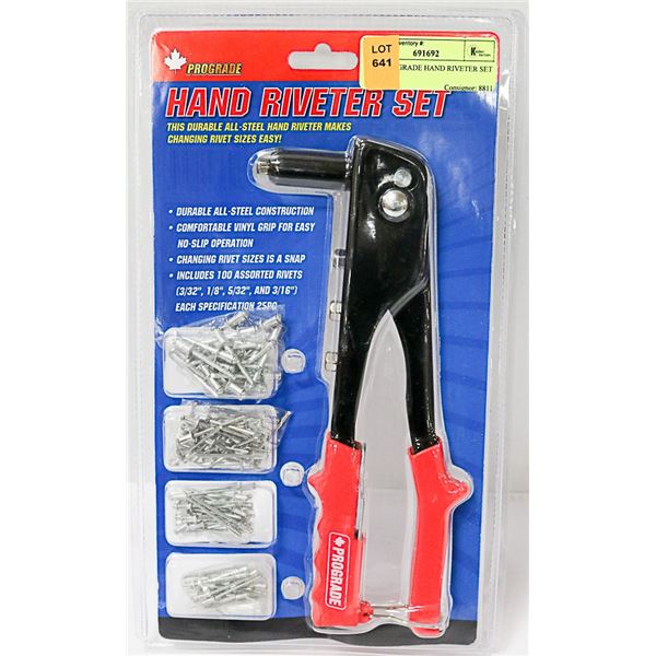 NEW PROGRADE HAND RIVETER SET
