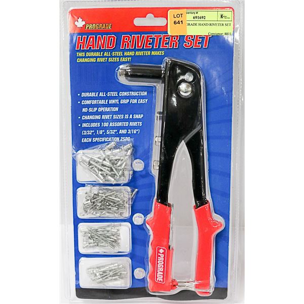 NEW PROGRADE HAND RIVETER SET