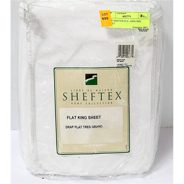 NEW SHEFTEX FLAT KING SIZE SHEET