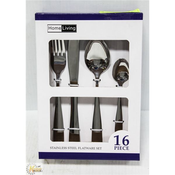 NEW 16PCS HOMELIVING STAINLESS STEEL FLATWARE SET