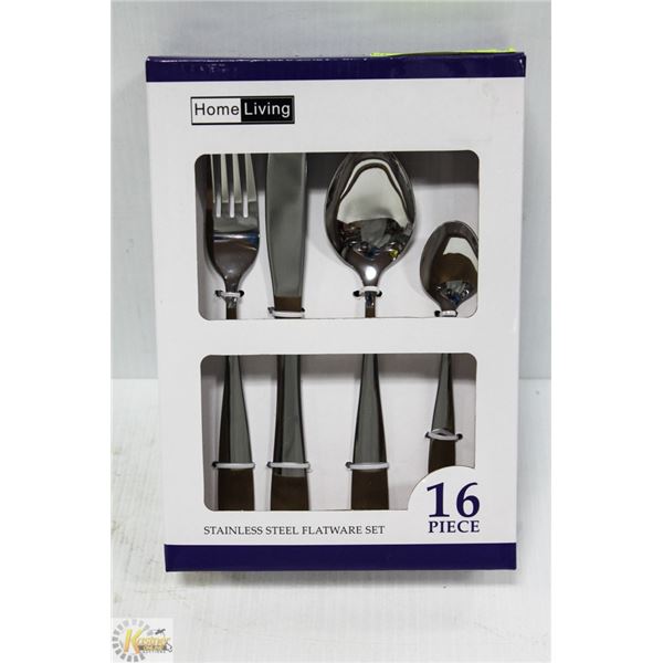 NEW 16PCS HOMELIVING STAINLESS STEEL FLATWARE SET