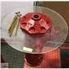 Image 3 : GENUINE FIRE HYDRANT TABLE/ 2 WROUGHT IRON CHAIRS