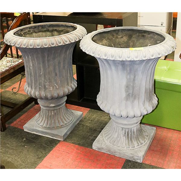 2 LARGE RESIN PLANTERS 22" X 30"