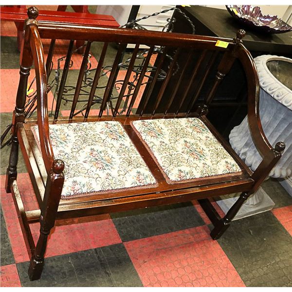 VINTAGE WOOD 2 SEATER BENCH
