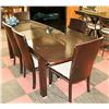 Image 1 : DARK WOOD TONE DINING ROOM TABLE WITH 6 CHAIRS