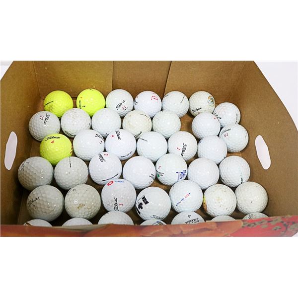 FLAT OF RECLAIMED TITLIEST GOLF BALLS