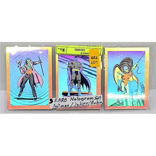 3 X HOLOGRAM INSERTS JOKER BATMAN ROBIN DC