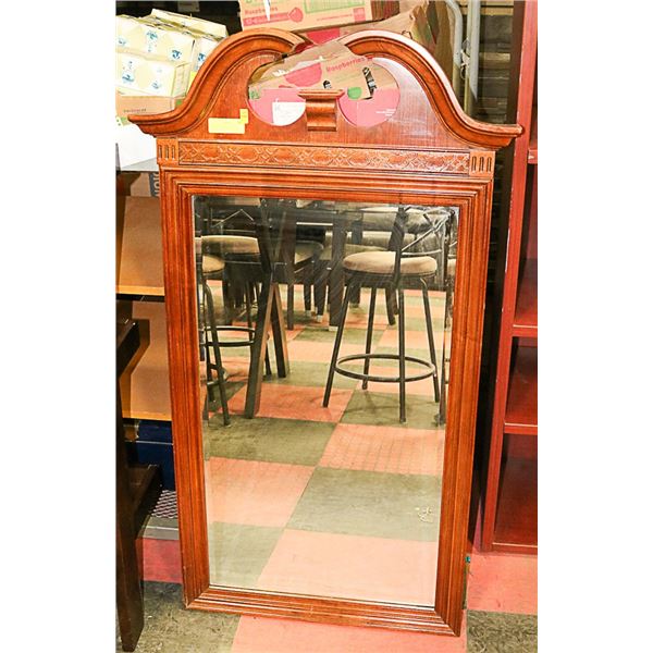 LARGE WOOD WALL MIRROR CARVED DUNCAN PHYFE STYLE