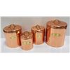 Image 1 : VINTAGE COPPER 4PC CANISTER SET