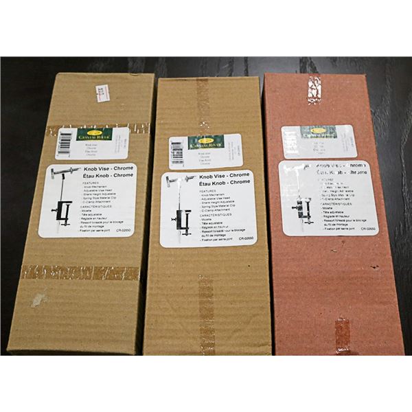 3 CRYSTAL KNOB VISES FOR FLY FISHING