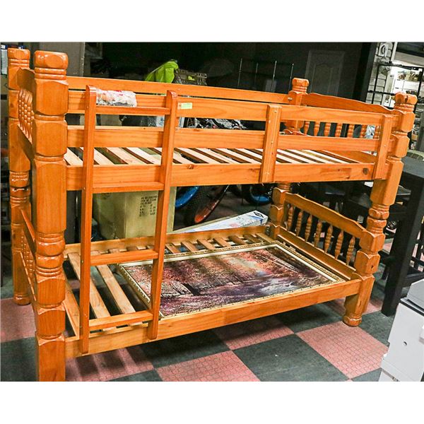SOLID WOOD STURDY BUNKBED SET - ALL SOLID WOOD
