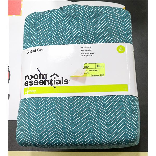 XL TWIN SHEET SET 1 FITTED & 1 FLAT & PILLOWCASE