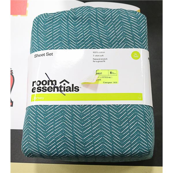 XL TWIN SHEET SET 1 FITTED & 1 FLAT & PILLOWCASE