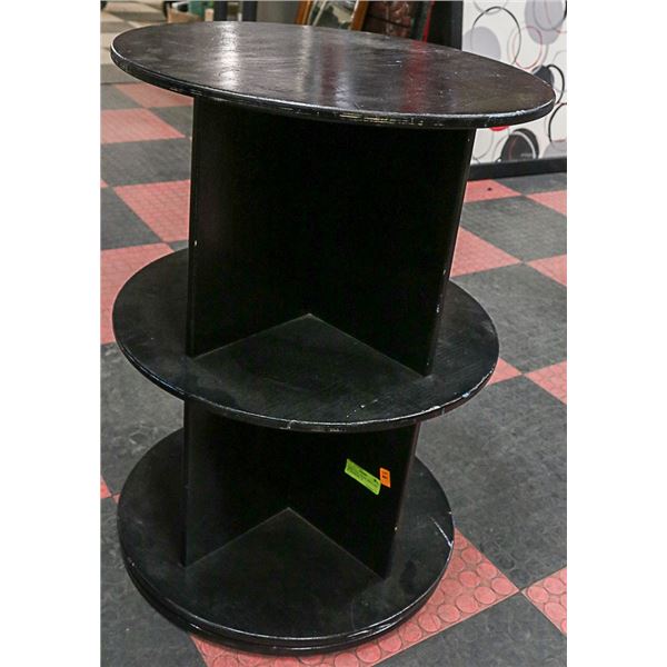 THREE LEVEL SWIVEL SHELF UNIT   22" DIAMETER x 30