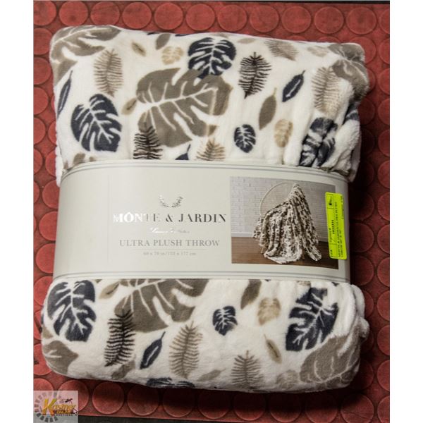 MONTE & JARDEN ULTRA PLUSH THROW 60" X 70"