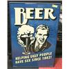 Image 1 : METAL AND GLASS FRAMED BEER POSTER - "HELPING