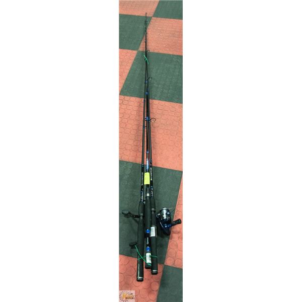 x3 VARIOUS FISHING RODS AND REELS, USED, WORKING