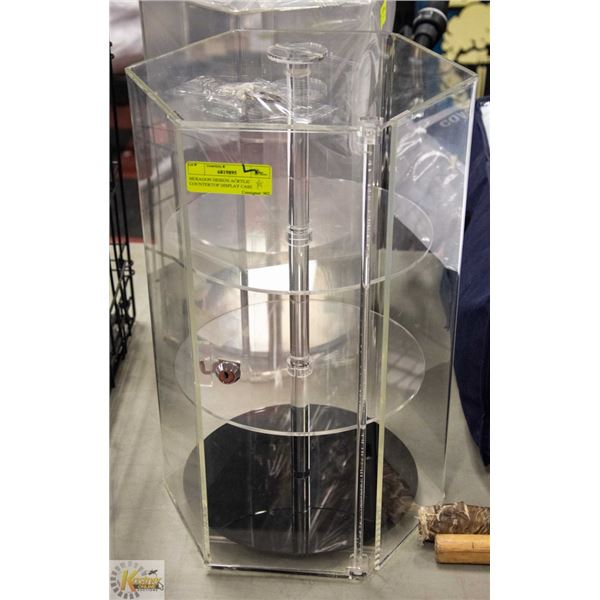 HEXAGON DESIGN ACRYLIC COUNTERTOP DISPLAY CASE