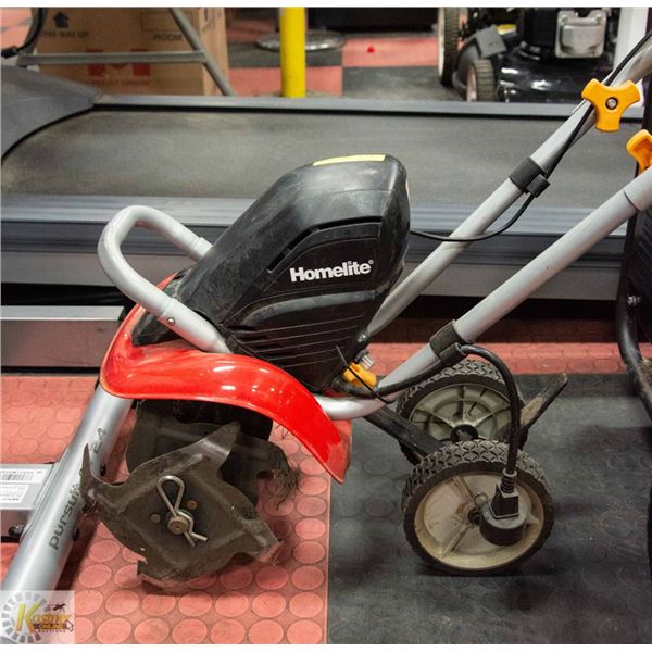 HOMELITE ELECTRIC GARDEN ROTOTILLER, USED,