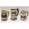 Image 1 : THREE COLLECTIBLE BEER STEINS:  TWO BUDWEISER AND
