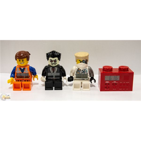LEGO ALARM CLOCK FIGURES AND LEGO BLOCK RADIO/