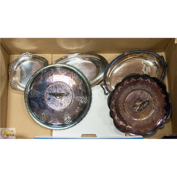 BOX OF STERLING SILVER TRAYS