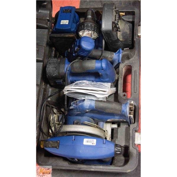DELTA POWER TOOLS 6 PIECE SET 18 VOLT SET IN CASE