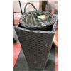 Image 1 : LOT OF 2 RESIN WICKER PLANTERS