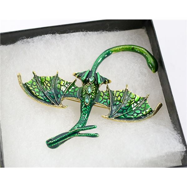 DRAGON RHINESTONE BROOCH