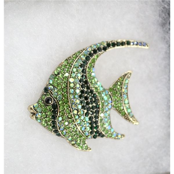FISH RHINESTONE BROOCH