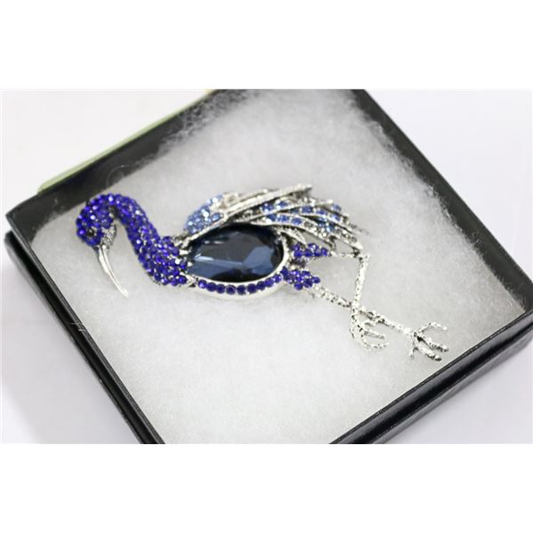 SHIMMERING BIRD RHINESTONE BROOCH