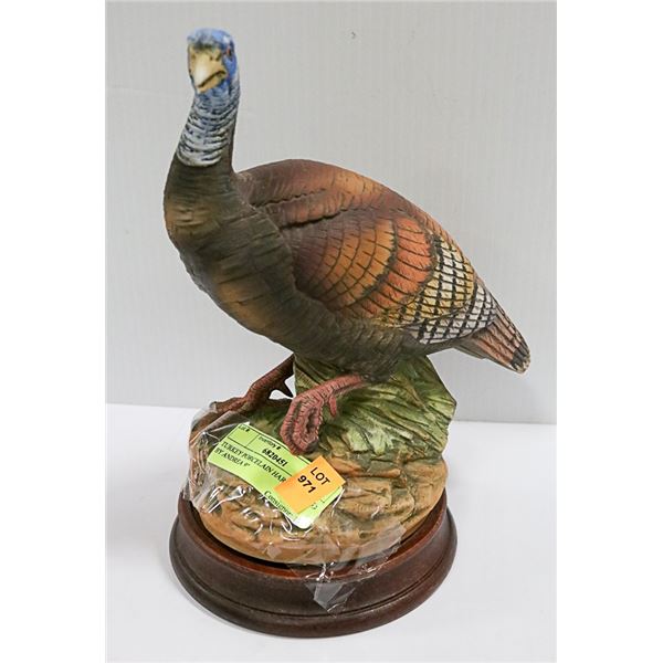 TURKEY PORCELAIN HARD PAINTED BY ANDREA 9"