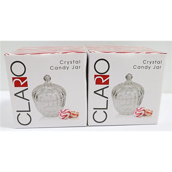 2 NEW CRYSTAL CANDY DISHES