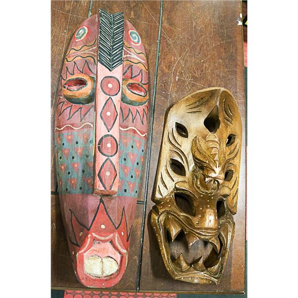 PAIR OF WALL HANGING MASKS