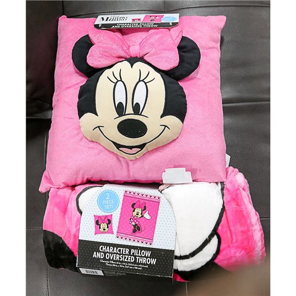 DISNEY MINNIE MOUSE CHARACTER PILLOW & THROW