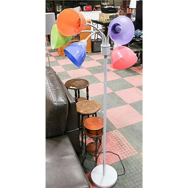 MULTI COLORED 5 BULB STANDUP LAMP