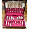 Image 1 : VINTAGE ROGER & BROS SILVERWARE SET IN WOOD