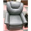 Image 1 : JUNIOR GREY VEGAN LEATHER LAZY BOY RECLINER