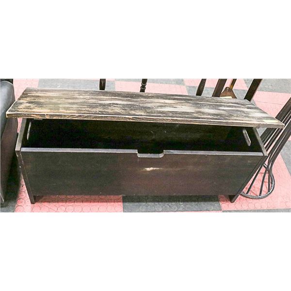 RUSTIC WOOD FRONT ENTRY BENCH APPROX 4 FT LONG