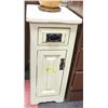 Image 1 : ANTIQUE WHITE WOOD CABINET W/ DRAWER